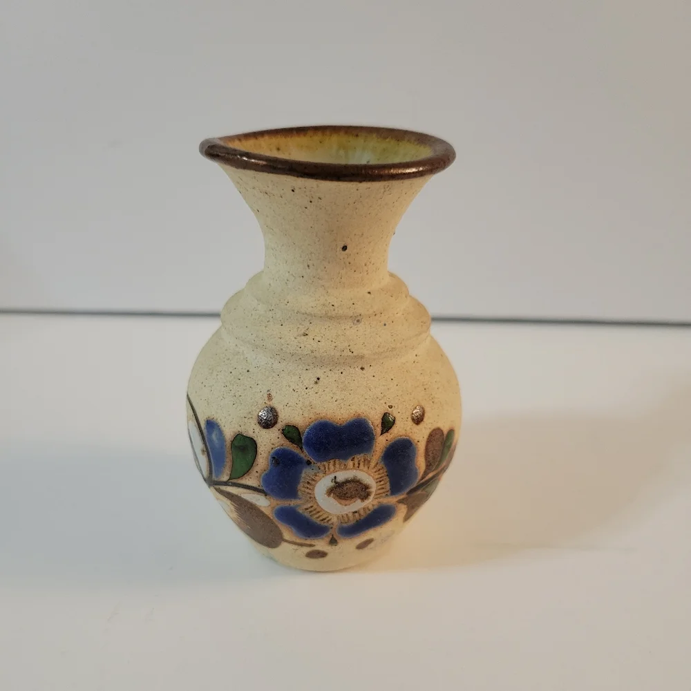Vintage Tonala Mini Vase Hand Crafted Mexico